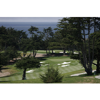 The 18th hole on the at Black Horse golf course, as seen from above, clearly brings in views of Monterey Bay now.