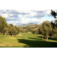 The par-4 16th hole at Rancho Bernardo Inn golf course plays straight downhill. 