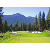 The par-3 eighth at Martis Camp can play as long as 250 yards.